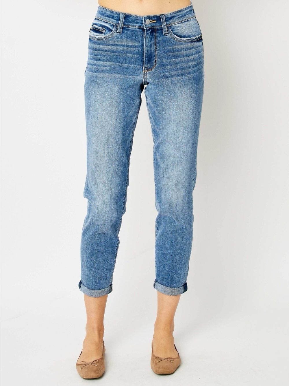 Judy Blue Light Blue Cuffed Cropped Ankle Jeans